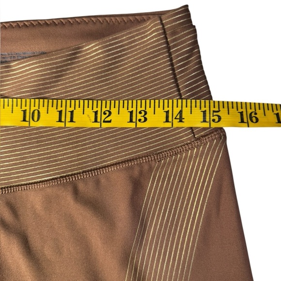 VSX Victoria Secret Essential Shine Pocket Leggings women size large brown gold - Picture 14 of 17
